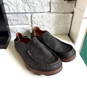 Olukai Maloa Men’s Leather Slip On Shoes Loafers Moccasin US Size 9/ EU Size 42